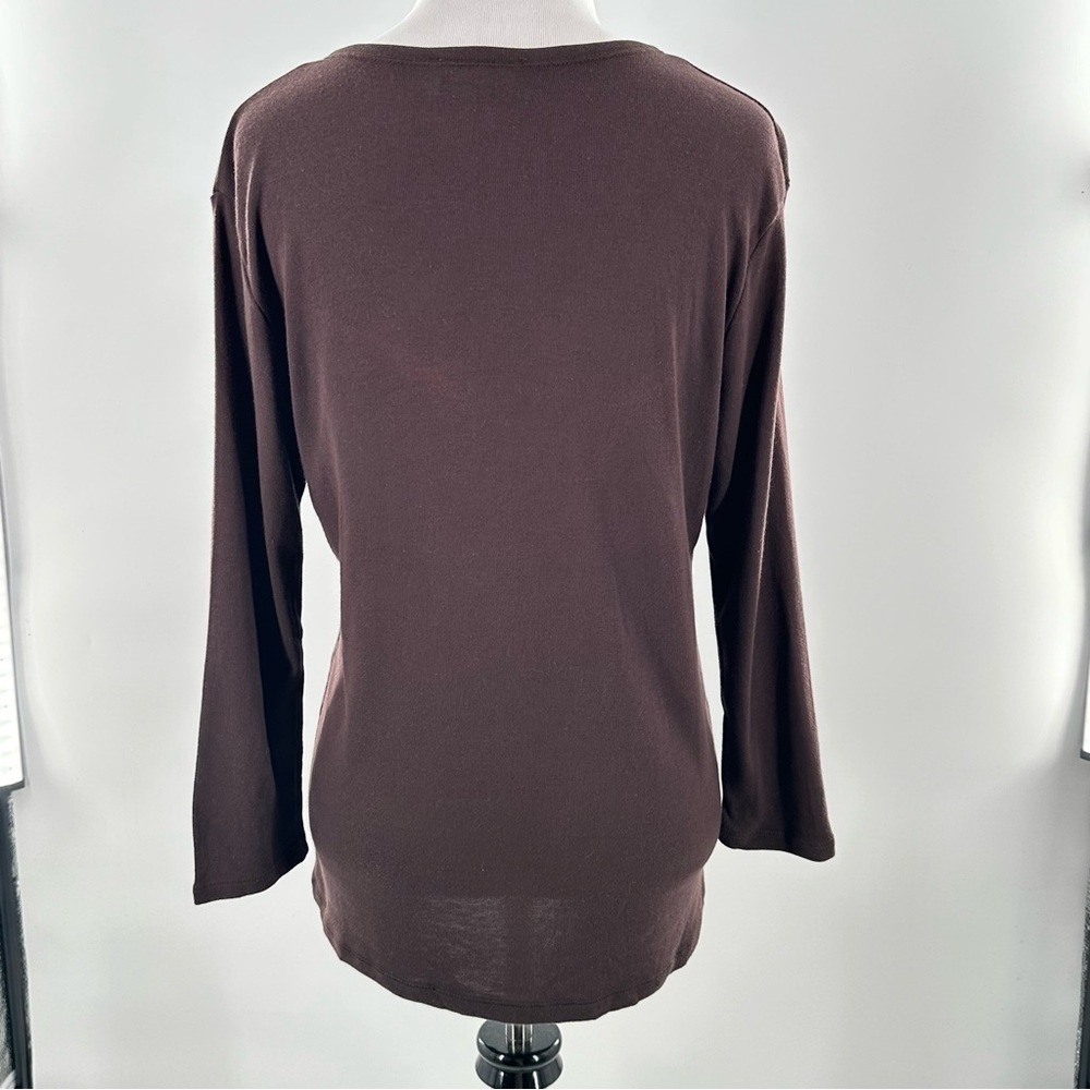 Talbots sweater size S brown 55% Pima cotton v-neck cardigan vintage y2k 2000s - Picture 5 of 11